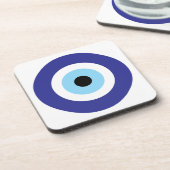 Evil Eye Blue Mati cirkel plastic onderzetter set (Linkerzijde)