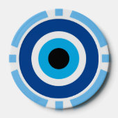 Evil Eye Blue Mati gelukssymbool Poker Chips (Voorkant)