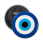Evil Eye Blue Mati nazar symbool flesopener Button Flesopener (Voorkant)