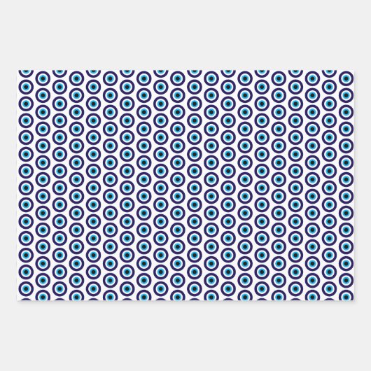 Evil Eye Blue Mati patroon cadeau wrap sheets Inpakpapier Vel (Voorkant 2)