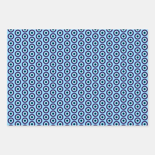 Evil Eye Blue Mati patroon cadeau wrap sheets Inpakpapier Vel (Voorkant)