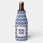 Evil Eye Blue Mati print op maat gemaakte bierfles Flesjeskoeler (Fles Voorkant)