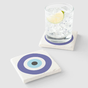 Evil Eye Blue Mati stenen onderzetter met betekeni
