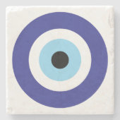 Evil Eye Blue Mati stenen onderzetter met betekeni (Voorkant)