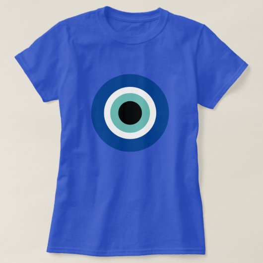 Evil Eye Blue Mati symbool t shirt voor vrouwen (Design voorkant)