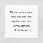 Evil Eye Blue Nazar Good Karma Pass Langs Kaarten Vierkante Visitekaartje (Achterkant)