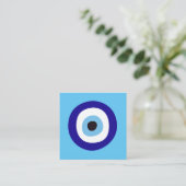 Evil Eye Blue Nazar Good Karma Pass Langs Kaarten Vierkante Visitekaartje (Staand voorkant)
