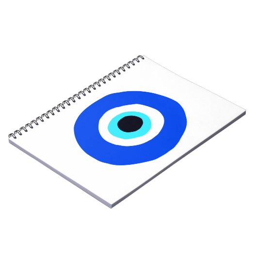 Evil Eye Blue White Modern Grieks symbool design Notitieboek (Linkerzijde)