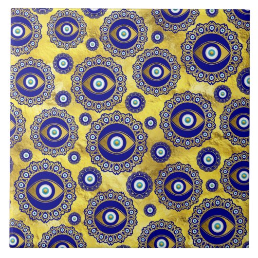 Evil Eye Charm Ornament Pattern Tegeltje (Voorkant)