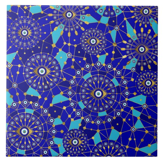 Evil Eye Charm Ornament Pattern Tegeltje (Voorkant)