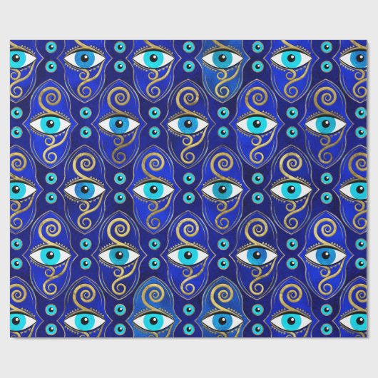 Evil Eye Charm Pattern Cadeaupapier (Vlak)