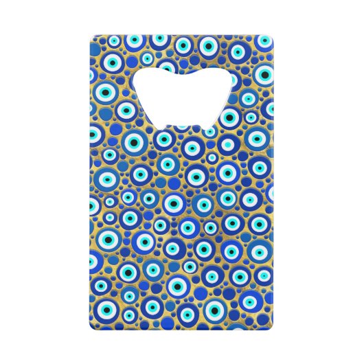 Evil Eye Charm Pattern Creditkaart Flessenopener (Voorkant)