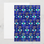 Evil Eye Charm Pattern Feestdagenkaart (Voorkant / Achterkant)