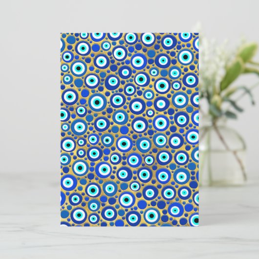 Evil Eye Charm Pattern Feestdagenkaart (Staand voorkant)