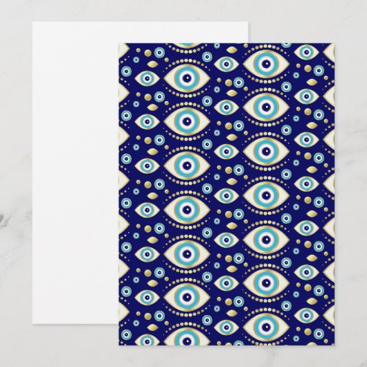 Evil Eye Charm Pattern Feestdagenkaart (Voorkant / Achterkant)