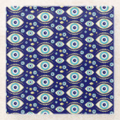 Evil Eye Charm Pattern Glazen Onderzetter (Voorkant)