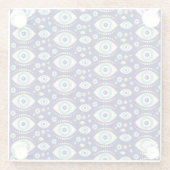 Evil Eye Charm Pattern Glazen Onderzetter (Achterkant)