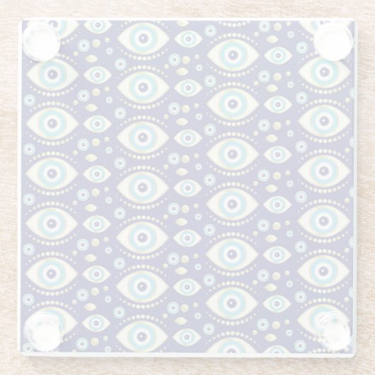 Evil Eye Charm Pattern Glazen Onderzetter (Achterkant)