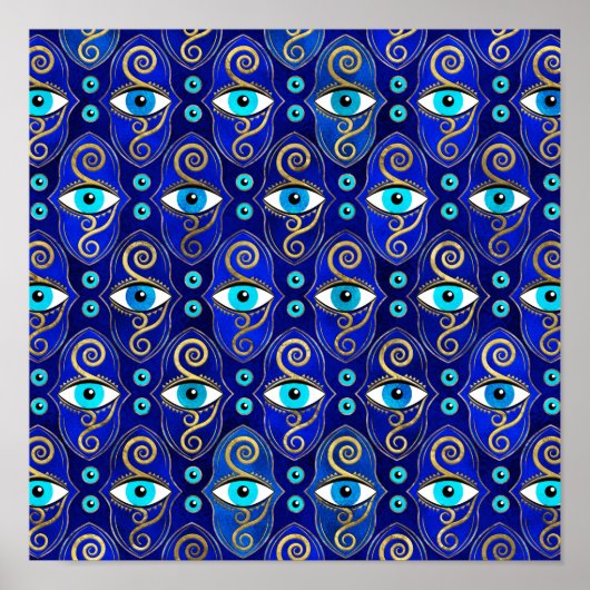 Evil Eye Charm Pattern Poster (Voorkant)