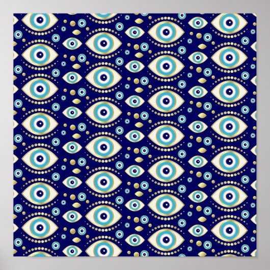 Evil Eye Charm Pattern Poster (Voorkant)