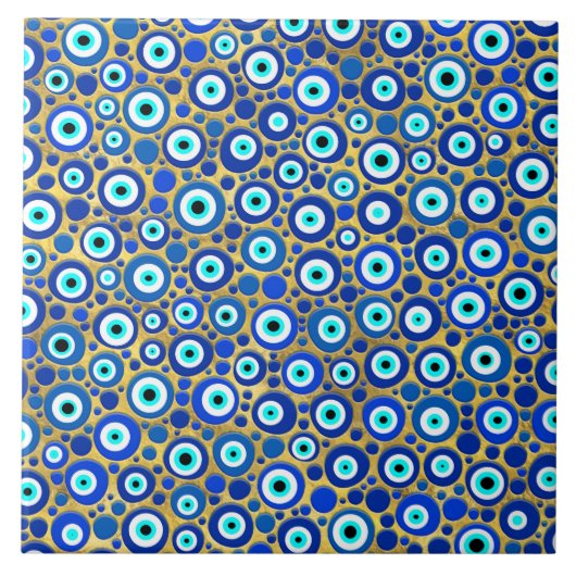 Evil Eye Charm Pattern Tegeltje (Voorkant)