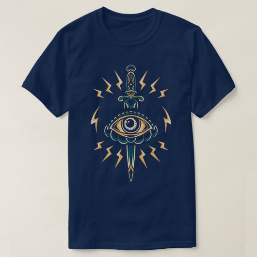 Evil Eye Dagger Lightning Bolts T-shirt (Design voorkant)