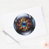 Evil Eye Dark Blue Ronde Sticker (Envelop)