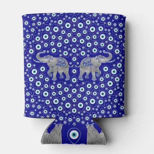 Evil Eye Elephant Good Luck Charm Blikjeskoeler (Achterkant)