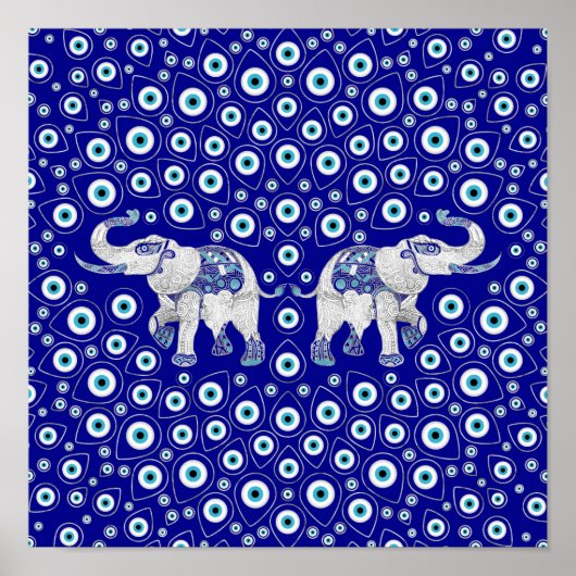 Evil Eye Elephant Good Luck Charm Poster (Voorkant)
