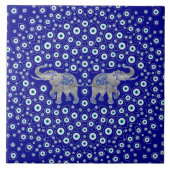 Evil Eye Elephant Good Luck Charm Tegeltje (Voorkant)