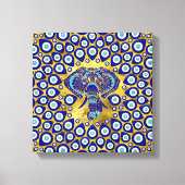 Evil Eye Elephant Mandala Ornament Canvas Afdruk (Voorkant)