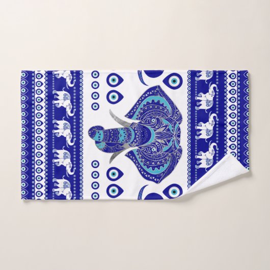 Evil Eye Elephant Ornament Bad Handdoek (Handdoek)