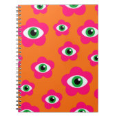 Evil Eye Flowers Retro Spiral Notitieboek (Voorkant)