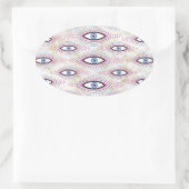 Evil Eye Geïllustreerd oog kleurrijk Ovale Sticker (Tas)