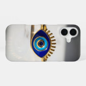 Evil Eye Gold Ring on Marble Background iPhone 16 Hoesje (Achterkant horizontaal)