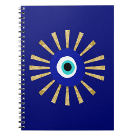 Evil Eye Gold Sunburst hedendaagse kunst Notitieboek