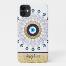 Evil Eye Goud en Blauw Stijlvol Mandala Design
