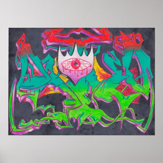 Evil Eye Graffiti Poster (Voorkant)