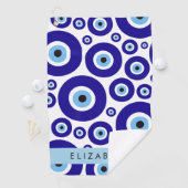 Evil Eye, Greek Eye, Turkish Eye, Mati, Your Name Golfhanddoek (Insitu)