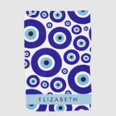 Evil Eye, Greek Eye, Turkish Eye, Mati, Your Name Golfhanddoek (Voorkant)