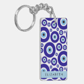 Evil Eye, Greek Eye, Turkish Eye, Mati, Your Name Sleutelhanger (Voorkant Links)