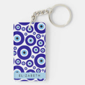 Evil Eye, Greek Eye, Turkish Eye, Mati, Your Name Sleutelhanger (achterkant)