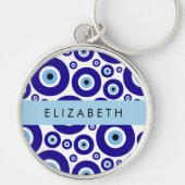 Evil Eye, Greek Eye, Turkish Eye, Mati, Your Name Sleutelhanger (Voorkant)