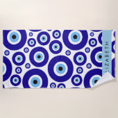 Evil Eye, Greek Eye, Turkish Eye, Mati, Your Name Strandlaken (Voorkant)