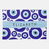 Evil Eye, Greek Eye, Turkish Eye, Mati, Your Name Theedoek (Horizontaal)