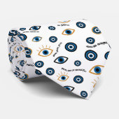 Evil Eye Grieks patroon: "Ftou Ftou" Amulet Stropdas (Opgerold)