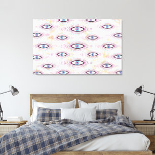 Evil Eye Happy Kleurrijke Kunst Canvas Afdruk