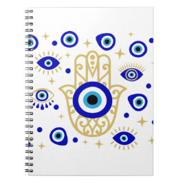 Evil Eye in Blauw Notitieboek