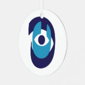 Evil Eye Kerstversiering – Modern Nazar Amulet Metalen Ornament (Voorkant links)
