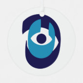 Evil Eye Kerstversiering – Modern Nazar Amulet Metalen Ornament (Voorkant)